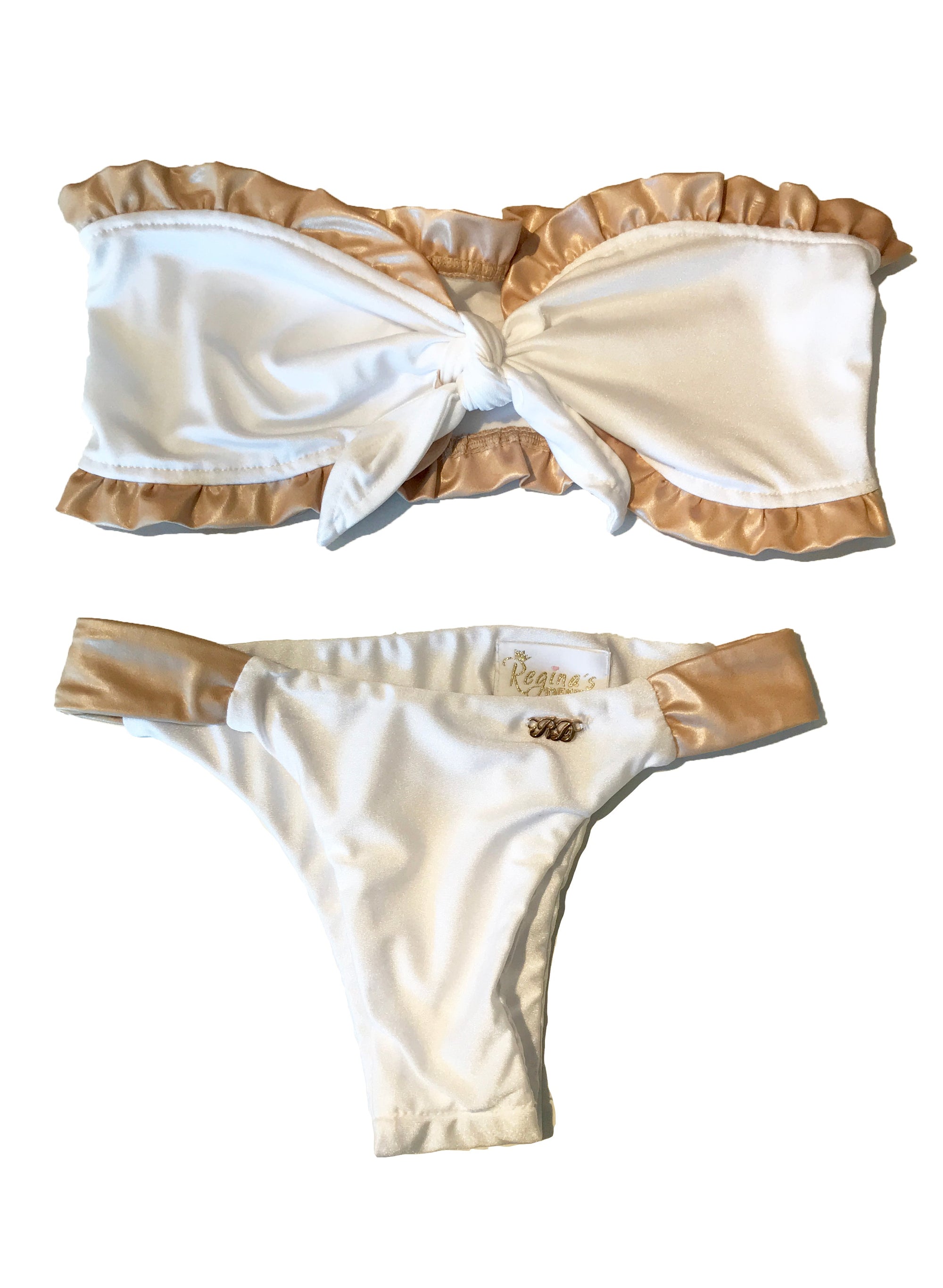 Lexy Bandeau Top & Classic Bottom - White-3