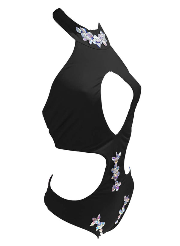 Malibu Rhinestone One Piece - Black-3