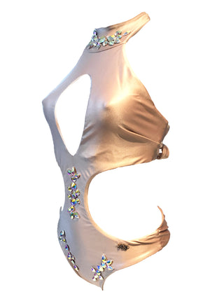 Malibu Rhinestone One Piece - Gold-2