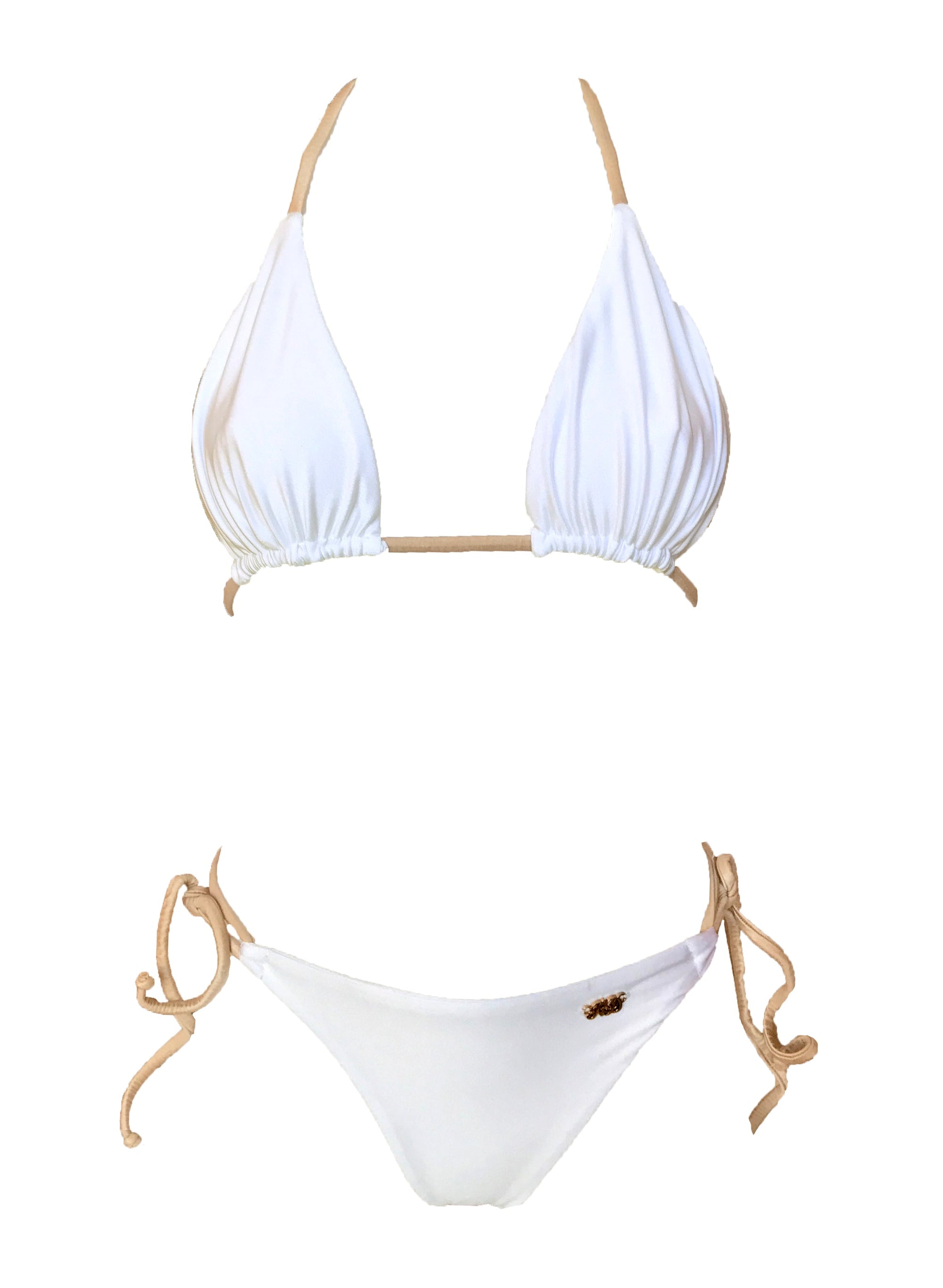 Maya Triangle Top & Thong Bottom - White-0