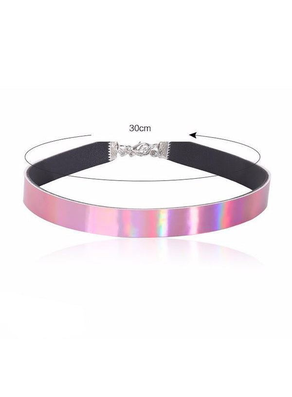 Pink Metal Shine Choker-1