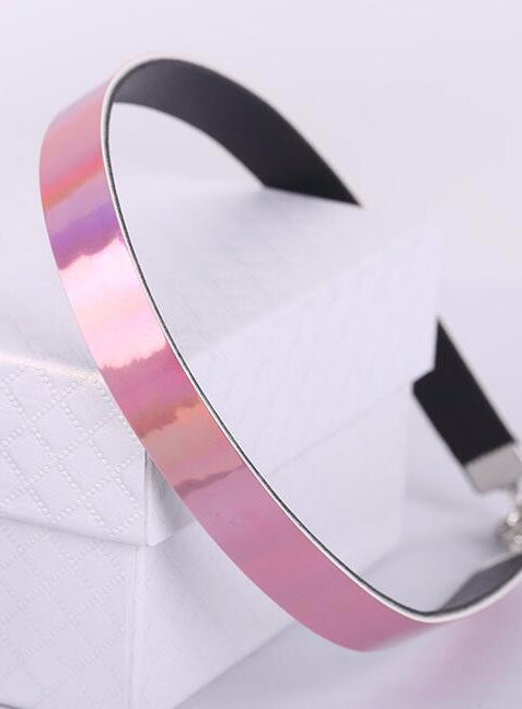 Pink Metal Shine Choker-3