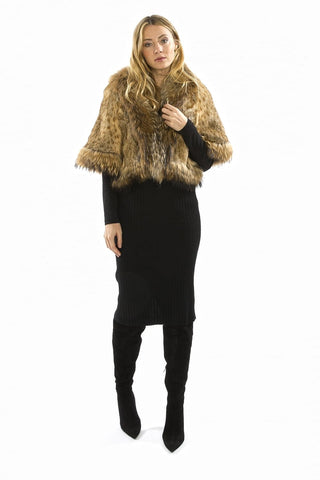 Mocha Fox Fur Cape-1