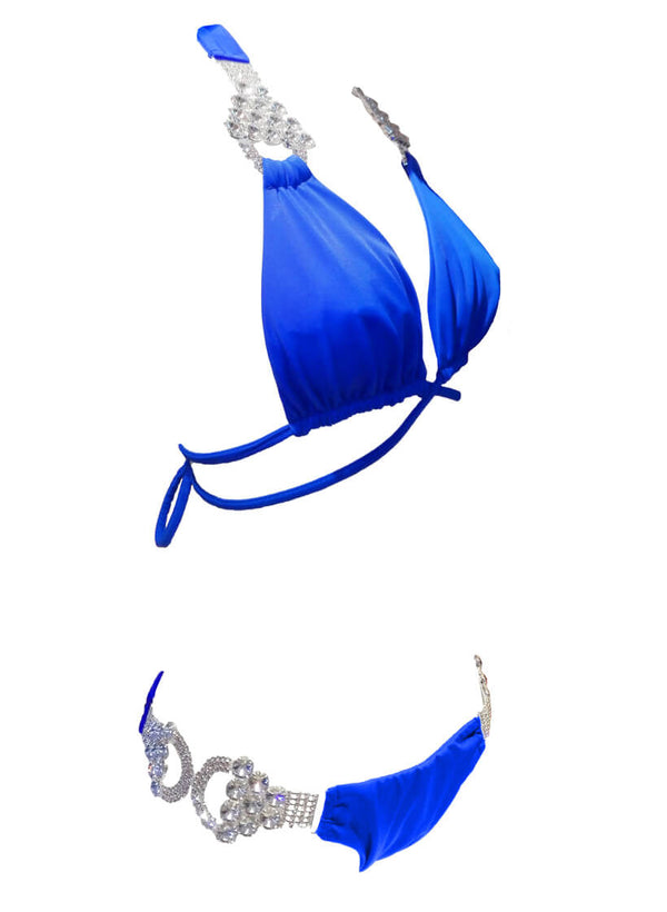 Nicole Halter Top & Skimpy Bottom - Blue-1