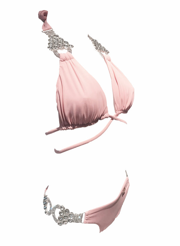 Nicole Halter Top & Skimpy Bottom - Powder Pink-2