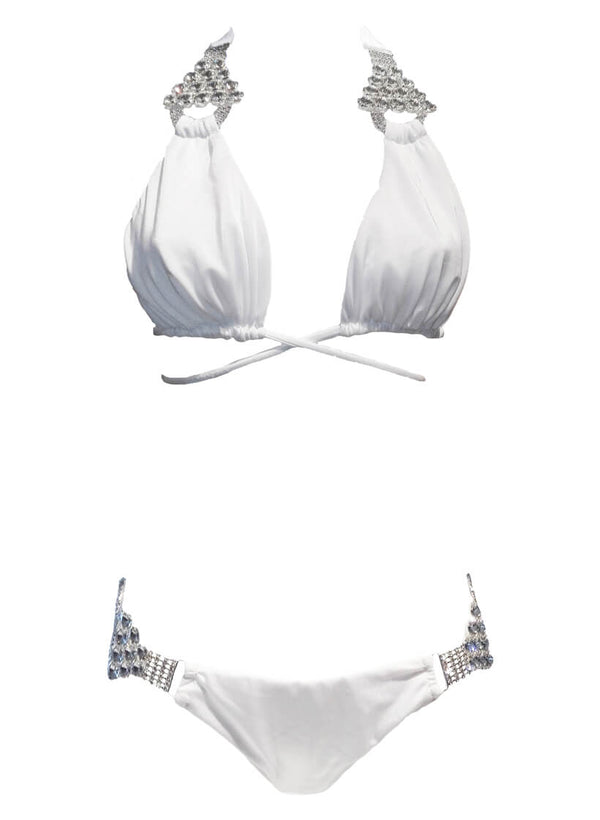 Nicole Halter Top & Skimpy Bottom - White-1