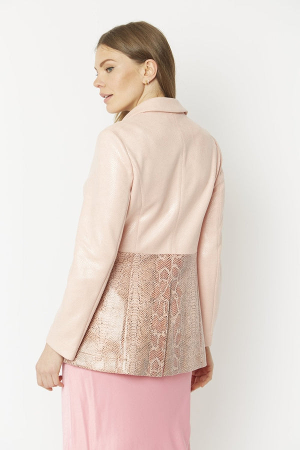 Pink Faux Leather Suede Jacket-1