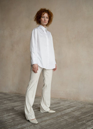 Seconda Oversized White Organic Cotton Shirt-2