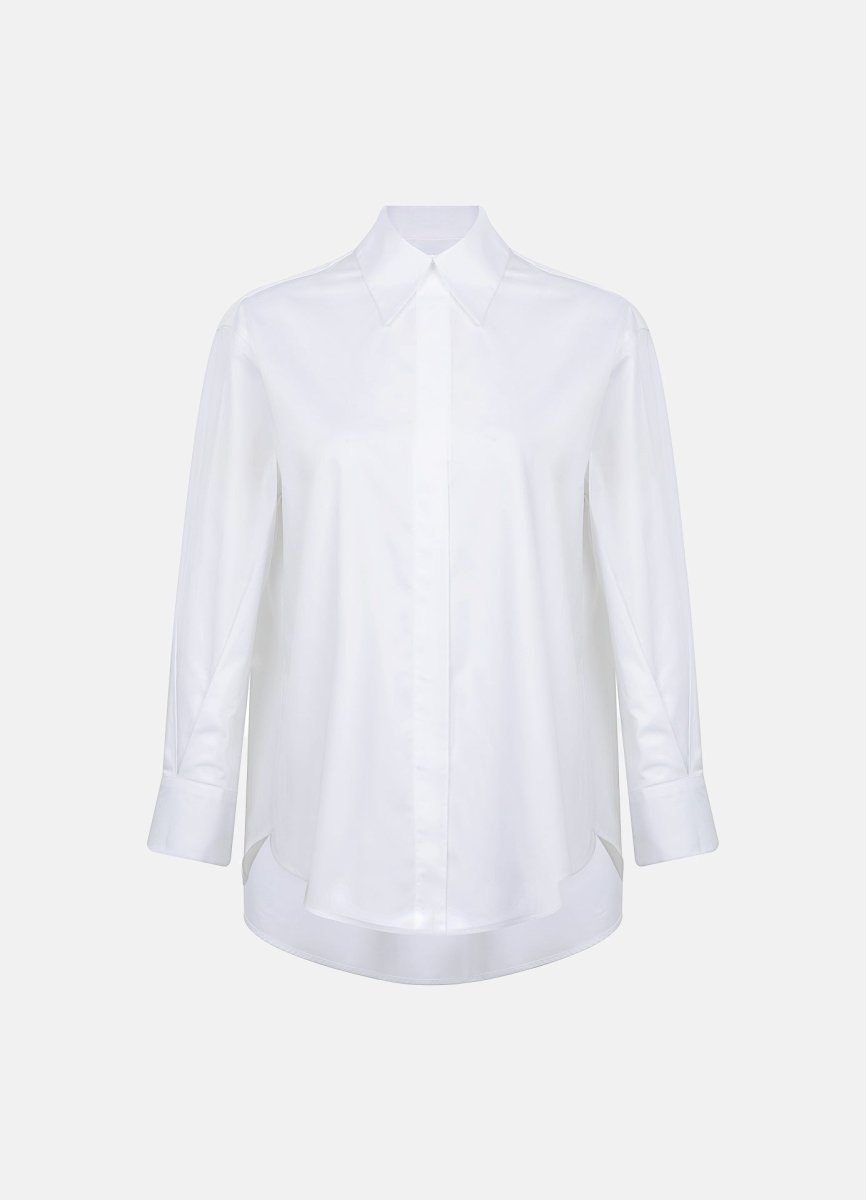 Seconda Oversized White Organic Cotton Shirt-1