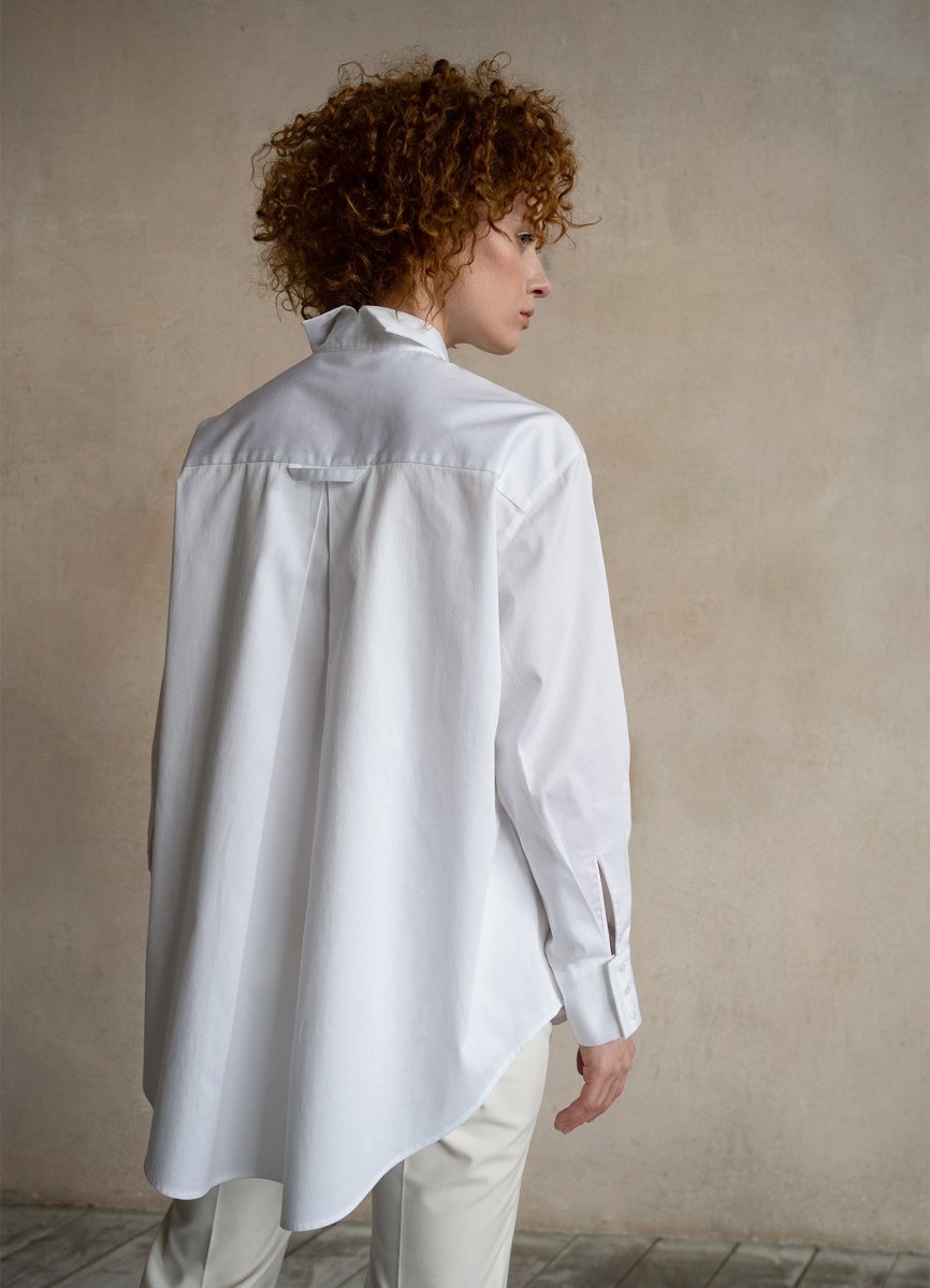 Seconda Oversized White Organic Cotton Shirt-4