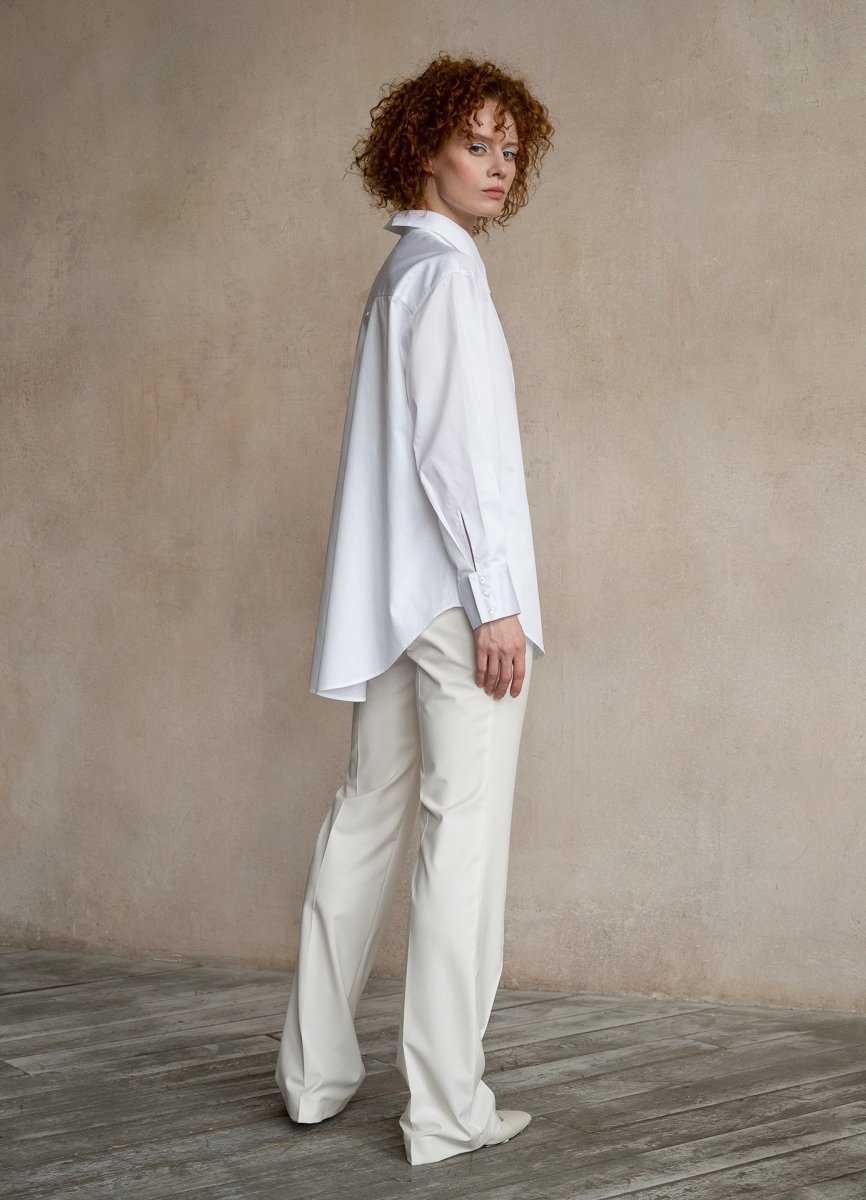 Seconda Oversized White Organic Cotton Shirt-3