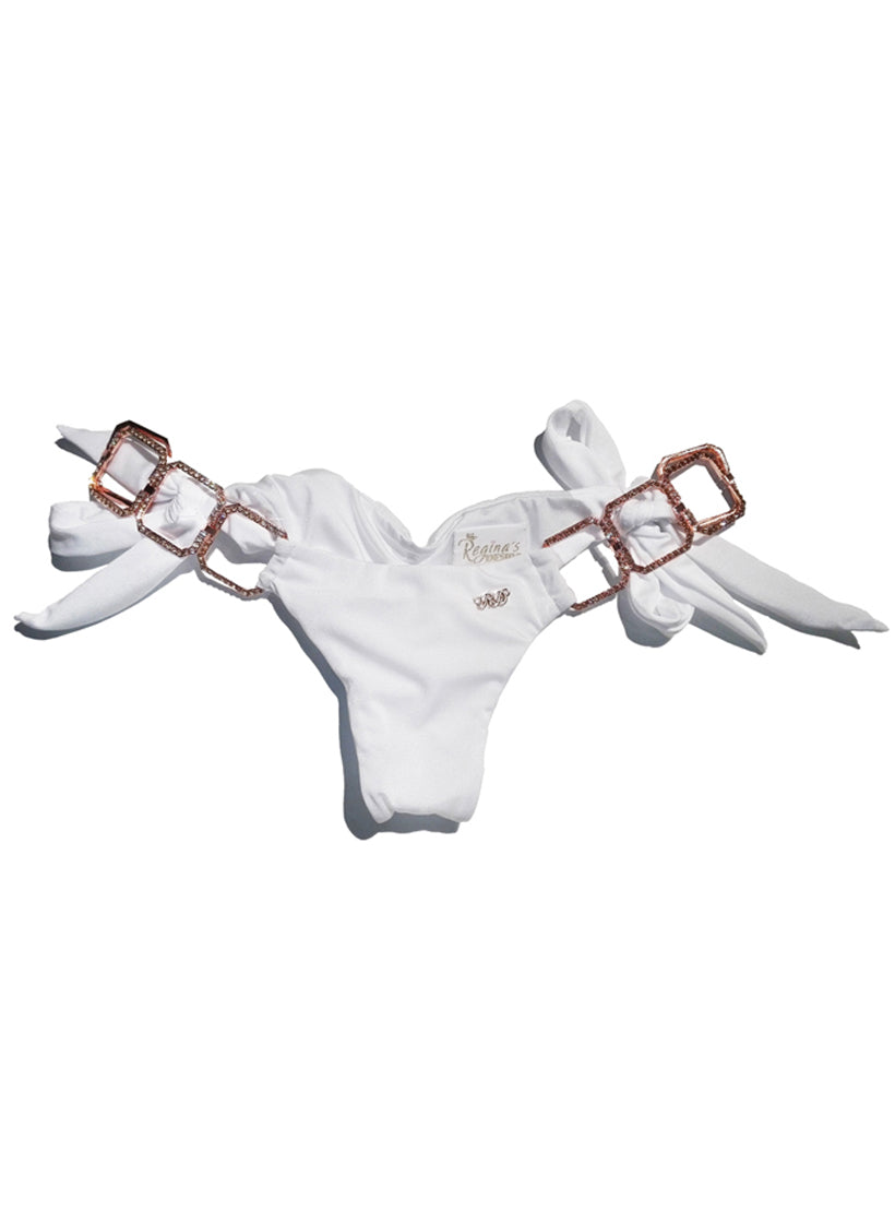 Tessa Tie Side Bottom - White-2