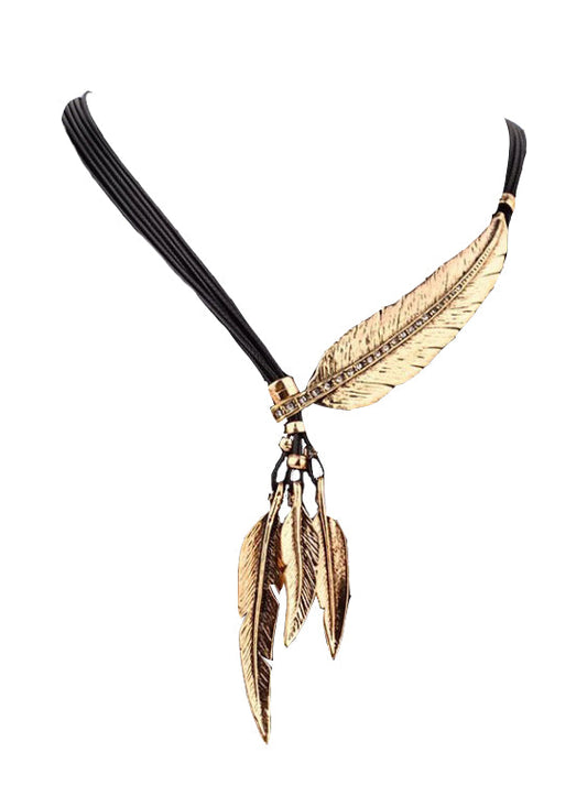 Tribal Feather Necklace-0