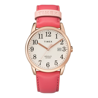 TIMEX Women's Watch with Rose Gold Brass Case and Pink Leather Band-0