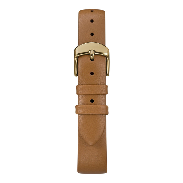 TIMEX Women's Watch with Gold Brass Case and Tan Leather Band-2