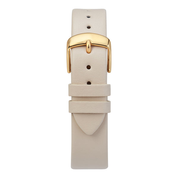 TIMEX Women's Watch with Gold Brass Case and Off-White Leather Band-2