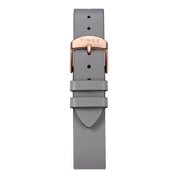 TIMEX Women's Watch with Rose Gold Brass Case and Gray Leather Band-2