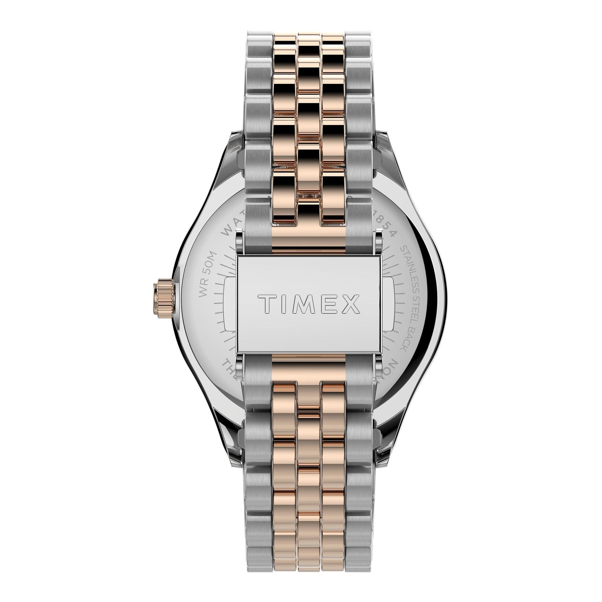 TIMEX Women's Watch with Silver Stainless Steel Case and Silver & Rose Gold Stainless Steel Band-2