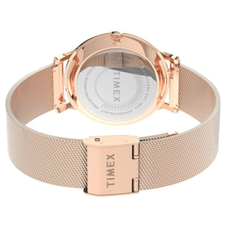 TIMEX Women's Watch with Rose Gold Brass Case and Rose Gold Stainless Steel Band-3