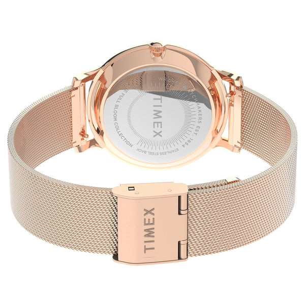 TIMEX Women's Watch with Rose Gold Brass Case and Rose Gold Stainless Steel Band-3