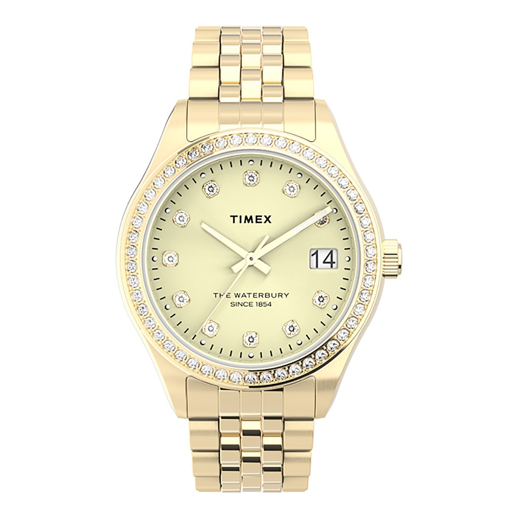 TIMEX Women's Watch with Gold Stainless Steel Case and Gold Stainless Steel Band-0