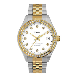 TIMEX Women's Watch with Silver Stainless Steel Case and Silver & Gold Stainless Steel Band-0