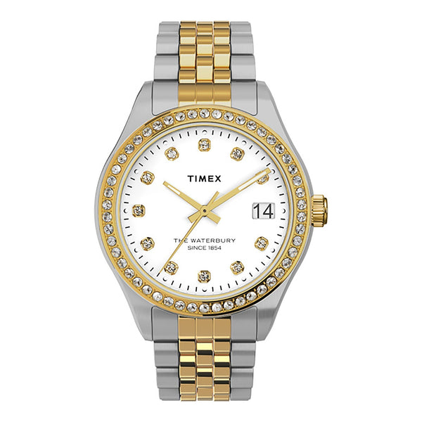 TIMEX Women's Watch with Silver Stainless Steel Case and Silver & Gold Stainless Steel Band-0