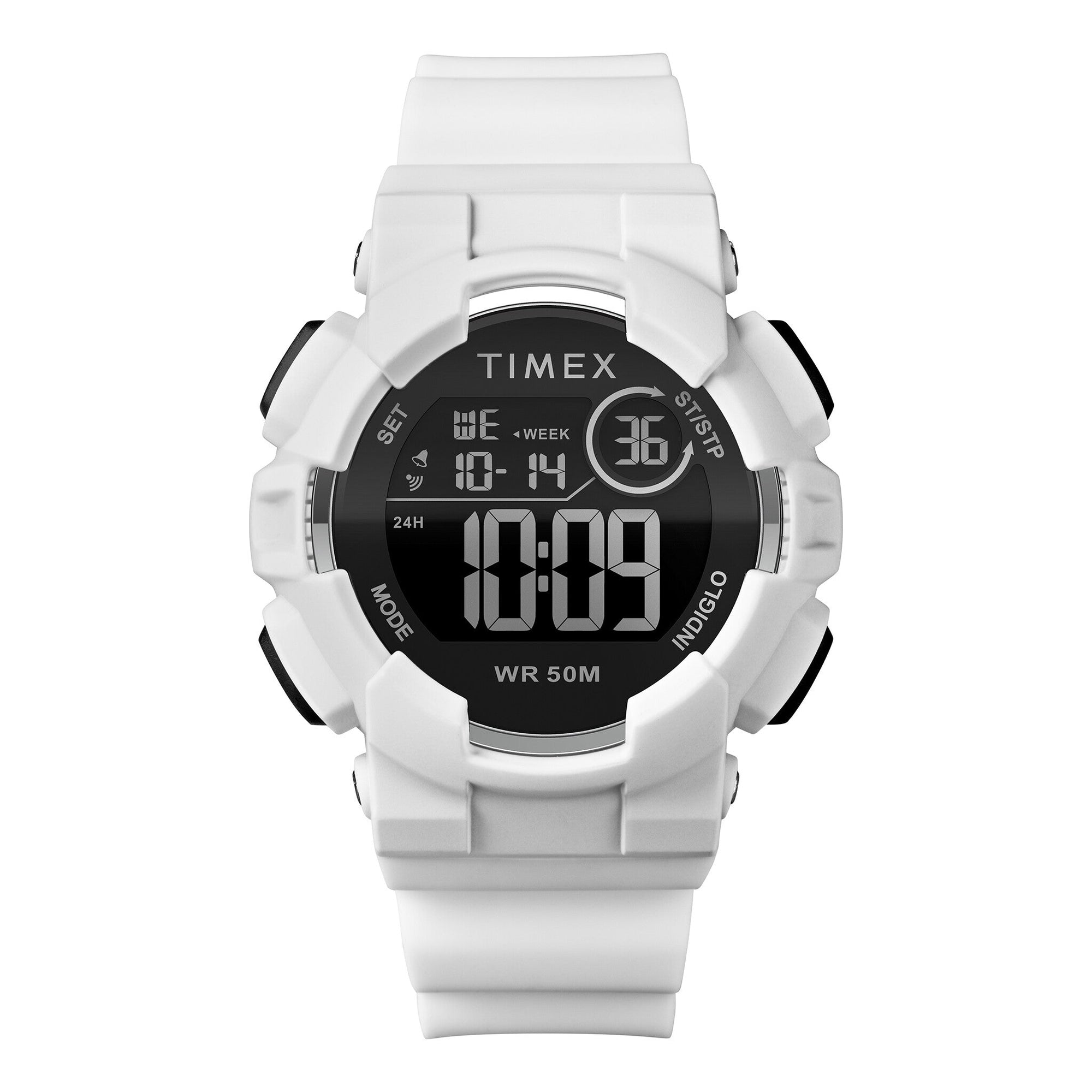 TIMEX Women's Watch with White Resin Case and White Silicon Band-0