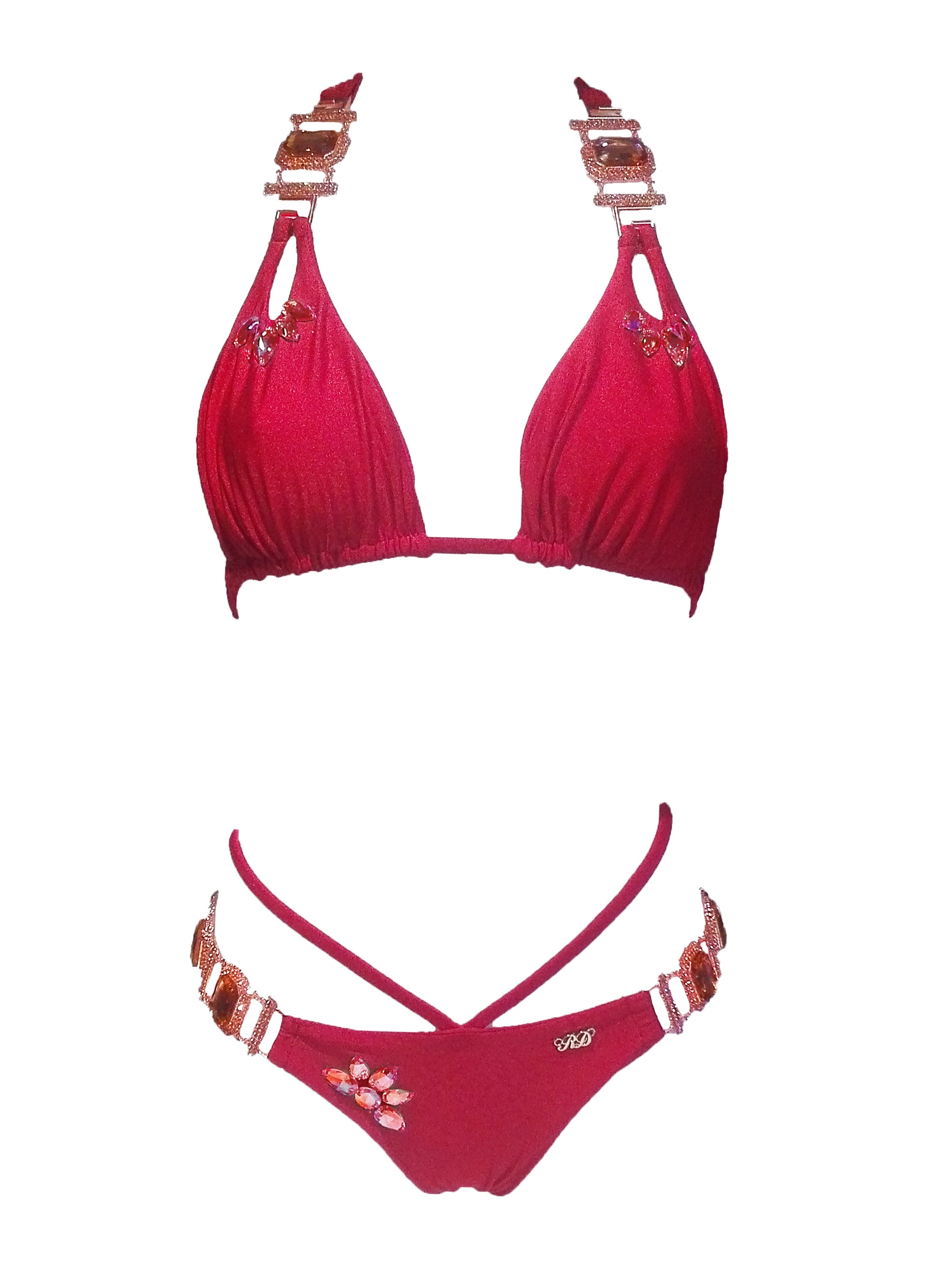 Hollywood Halter Top & Skimpy Bottom - Red-1