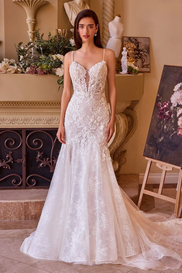 Fitted Lace Mermaid Wedding Dress-2